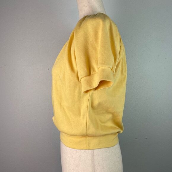 Vintage Land N’ Sea Yellow Crop Top Size L EUC - Picture 3 of 6